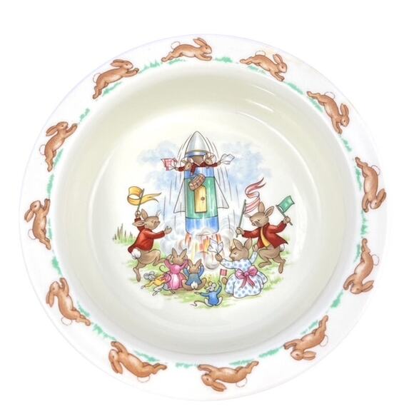 Royal Doulton Lot of Childs Tableware Bunnykins with Plate Bowl 2 Handle Cup - Picture 7 of 16